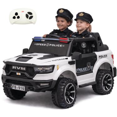 Imagem de Caminhonete Elétrica Dodge Ram Zippy Toys RVM Policia 12V Controle