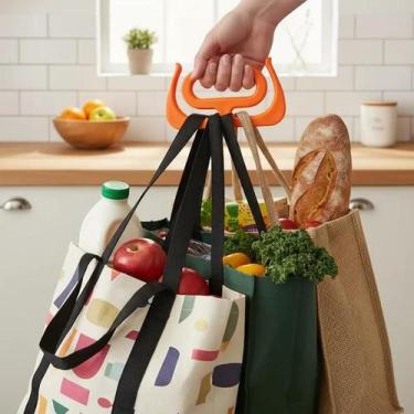 Imagem de Kit 6 Alças Suporte Carregadores Sacola Bolsa Resistente Anatomico - B