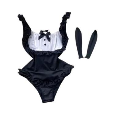 Imagem de Macacão Feminino Sem Mangas, Justo, Costas Nuas, Com Saia Plissada Min