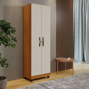 Imagem de Armário Multiuso Sparta 2 Portas 4 prateleiras Benetil, Cinamomo/Off