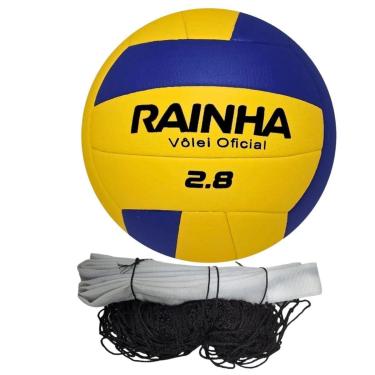 Imagem de Bola De Vôlei Rainha Oficial 2.8 + Rede De Mini Vôlei Master Rede Seda 5 Metros 1 Faixa Sintética-Masculino