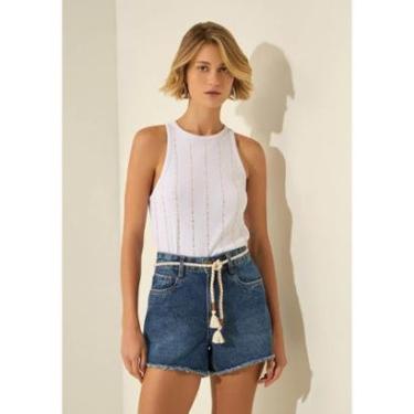 Imagem de Blusa Regata Bordada Em Malha Canelada-Feminino