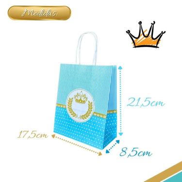 Imagem de Sacola De Papel Kraft Presente Estampadas 17,5X8,5X21,5Cm