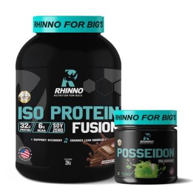 Imagem de Kit Iso Protein Fusion Chocolate + Pré Treino Posseidon Nutrition For 