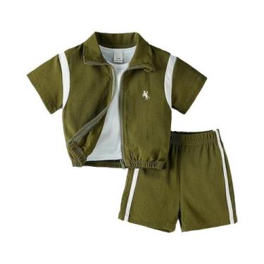 Imagem de Conjunto De 2 Peças De Roupa De Verão Para Bebês Meninos, Manga Curta,