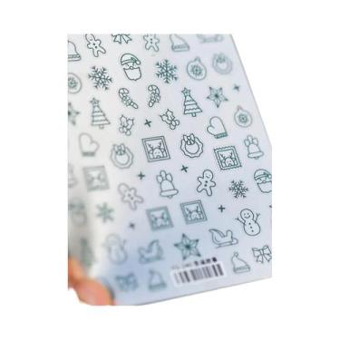 Imagem de Adesivos De Unha De Natal Com Floco De Neve Rosa, Decalques De Unha 5D