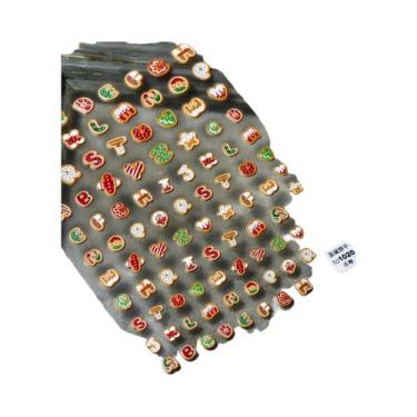 Imagem de Adesivos De Unha De Natal Com Floco De Neve Rosa, Decalques De Unha 5D