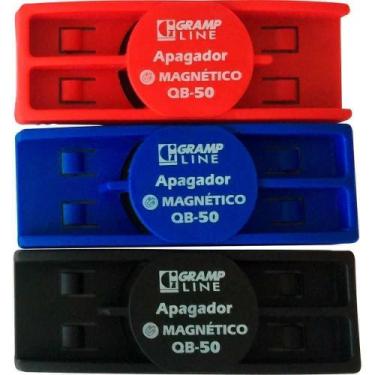 Imagem de Apagador para Quadro Branco Magnético Qb-50 Az/Pt/Vm UNIDADE - GRAMP L