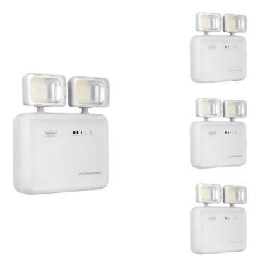 Imagem de 4 Luz De Emergência LED Segurimax Fria Bivolt Recarregável