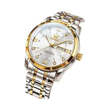 Imagem de Relógio Masculino À Prova d'Água Luminoso De Quartzo OLEVS 5513 Em Aço