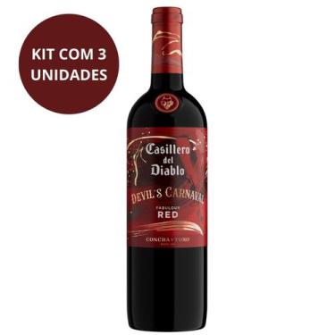 Imagem de Vinho Devils Carnaval Red Casillero Del Diablo750ml Kit Com3