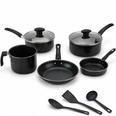 Imagem de Jogo de panelas 8 peças teflon antiaderente Preto