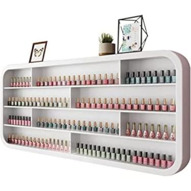 Imagem de Prateleira De Exibição De óleo Essencial De Esmalte Em Salão De Beleza, Armazenamento De Esmalte De Unhas Metal Art Display Rack Armário De Exibição Montado Na P, 3 sets of 1.0m without lights