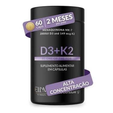Imagem de Vitamina D3 K2 60 Capsulas Ellym Nutrition 2000 Ui D3 149 Mcg K2 Mk7 2 Meses Fortalecio...