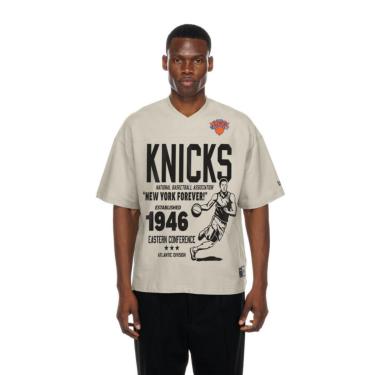 Imagem de CAMISETA NEW ERA OVERSIZE NEW YORK KNICKS NBA BEGE-Masculino