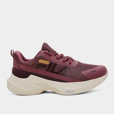 Imagem de Tênis Fila Progress Lite Feminino, Vinho, Dourado, 35