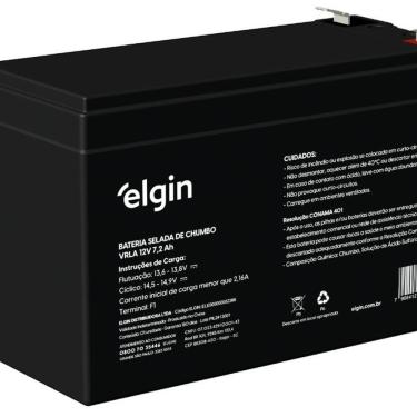 Imagem de Bateria Chumbo VLRA Elgin VLRA 12V 7,2Ah Terminal F187 para Equipamentos Diversos