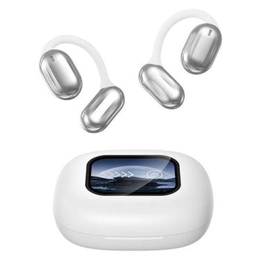 Imagem de Fones de ouvido sem fio com tela de toque Q16Pro Bluetooth 5.4 brancos