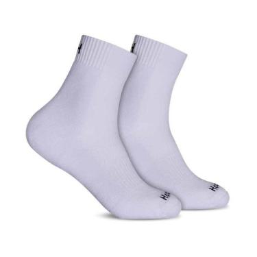 Imagem de Kit 2 Pares Meia Cano Longo Atoalhada Punho Largo Hoahi, Branco, 39-43