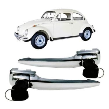 Imagem de Par Maçanetas Externas Fusca até 1977 Cromadas - Ciliparts Peas Automo