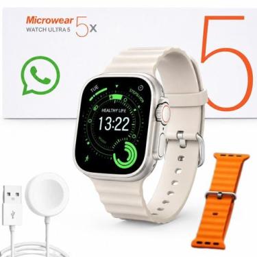 Imagem de Smartwatch Ultra 5X Prata Relogio Inteligente Completo Com GPS IA Pres