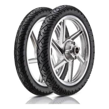 Imagem de Par Pneu Vipal St400 110/80-14 Traseiro + 2.50-17 Dianteiro Para Moto 