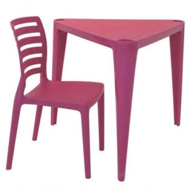 Imagem de Conjunto Infantil Tramontina Mesa E Cadeira Sofia Rosa