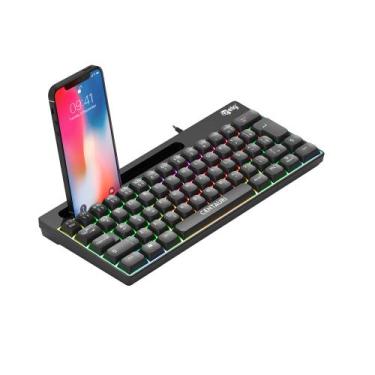Imagem de Teclado Gamer Centauri Mini, 67 Teclas Membrana, Iluminação RGB, Anti-