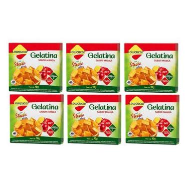 Imagem de Kit 6 Gelatina Pó Diet Com Stevia Plus Manga Lowçucar 10gr