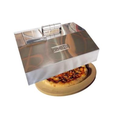 Imagem de Abafador Inox 38cm + Pedra Refratária 30cm Pizza Forno Iglu - INOX LAU