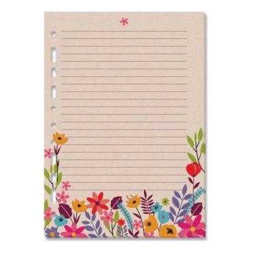 Imagem de Refil Decorado Floral Kraft 30 fls Fina Ideia