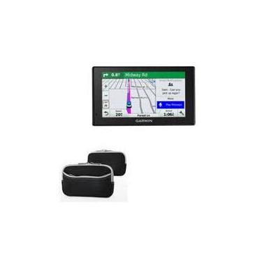 Imagem de BoxWave Capa para Garmin DriveAssist 51 LMT-S (Case by BoxWave) – Macaquinho com bolso, capa macia de neoprene com bolso com zíper para Garmin DriveAssist 51 LMT-S – Preto Jet com acabamento cinza