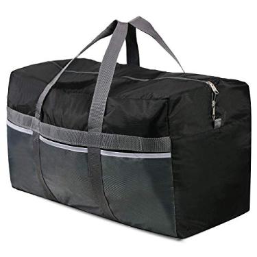 Imagem de REDCAMP Bolsa de viagem dobrável, bolsa esportiva grande, 75L/96L/100L, sacola leve à prova d'água, Preto 96L, 96L, Bolsa esportiva leve e dobrável à prova d'água