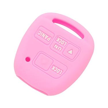 Imagem de SEGADEN Capa Protetora de Silicone Capa Suporte de Pele Jaqueta Compatível com TOYOTA LEXUS 3 Botões Controle Remoto Chave CV2422SEGADEN rosa CV2422PK