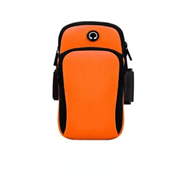 Imagem de mountain stream Suporte para telefone para corrida e corrida bolsa de pulso esportiva masculina e feminina corrida para celular braçadeira à prova d'água corrente de ferro*laranja