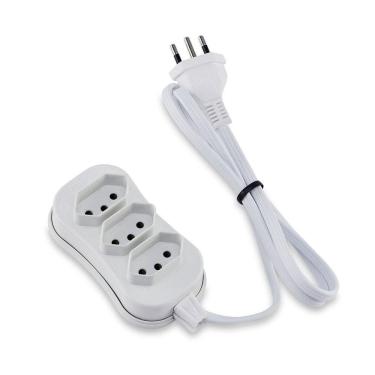 Imagem de Extensão Tripolar Slim 1 Metro Branco Force Line