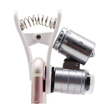 Imagem de ZTBH Kit de acessórios para microscópio 20 peças clipe universal microscópio para smartphone 60X Ampliação iluminada Microscópio digital de luz LED Microscópio Slides (magnificação: 60X)