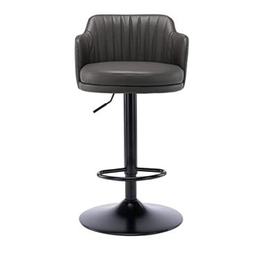 Imagem de Bancos Altos Com Encostos, Cadeira Giratória Ajustável, Couro PU Com Apoio Para Os Pés, Balcão De Cozinha Em Casa, Café Da Manhã, Para Bar, Sala De Jantar, Bar, Café (cinza)