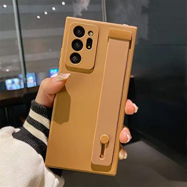 Imagem de Capa de pulseira de silicone líquido para Samsung S22 Ultra S21 S20 FE Nota 20 10 A13 53 A52S 32 42 12 31 51 71 50 70 A30S, marrom, para Samsung A70 ou A70S