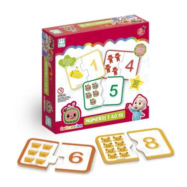 Imagem de Jogo Números de 1 ao 10 CoComelon Madeira, Nig Brinquedos, 0511, Multicor
