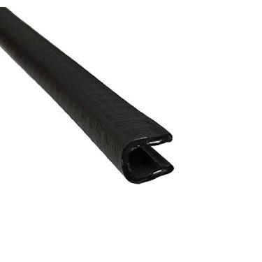 Imagem de Acabamento de borda M SEALS – Protetor de borda de plástico PVC – Cabe em borda de 1/4", comprimento de perna de 1/2", dedo de aderência única, 25 Feet, Black