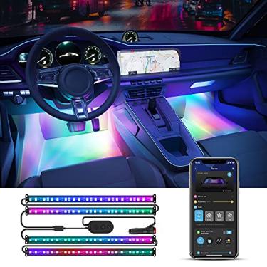 Imagem de Govee Fita de luzes LED para carro inteligente, luzes interiores RGB para carro com 4 modos de música, 30 opções de cena e 16 milhões de cores, design de 2 linhas de controle de aplicativo, luzes LED