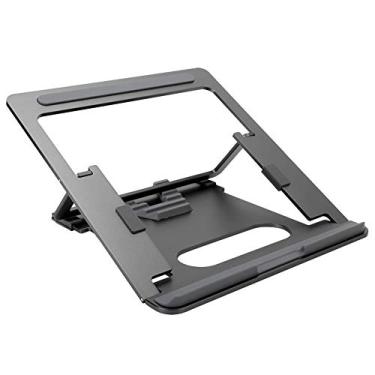 Imagem de Suporte para laptop, suporte de computador de liga de alumínio, suporte ergonômico portátil ajustável para laptop, suporte de resfriamento para laptop de 11 a 15,6 polegadas (preto)