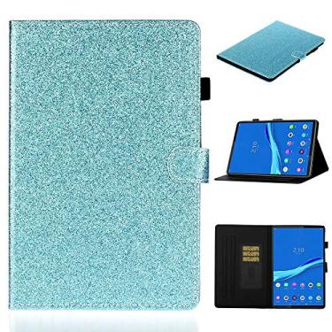 Imagem de YUNCHAO Caixa de telefone Para Lenovo Tab M10 Plus TB-X606F Glitter Glitter Powder Power Power Flip Leather Case com suporte e caça-níqueis e função de sono/despertar capa para celular