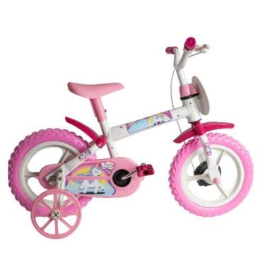 Imagem de Bicicleta Infantil Aro 12 Com Rodinhas Rosa Unicornio Menina - Styll B