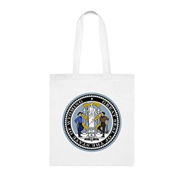 Imagem de Sacola Wyoming, presente de amante de Wyoming, presente de Wyoming, bolsa de ombro de Wyoming, bolsas reutilizáveis de Wyoming, ideia de presente de cesta de Natal de aniversário, Branco