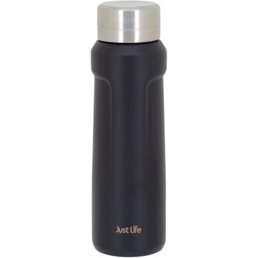 Imagem de JUST LIFE GARRAFA TÉRMICA 23x7x7cm 500ml INOX PRETO PAREDE DUPLA