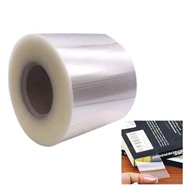 Imagem de Protetor de rótulo transparente para selos de 3,8 x 8,9 cm - Protetores de etiqueta de vinil com acabamento brilhante - 500 escudos/rolos retangulares