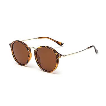 Imagem de Óculos de sol polarizados redondos fashion retrô masculino feminino designer revestimento espelhado óculos de sol gafas de sol uv400,5, tamanho único