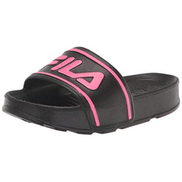 Imagem de Fila Slide ST elegante para crianças (criança pequena/criança pequena/criança grande), Preto/Rosa Knockout/Rosa Knockout, 2 Little Kid